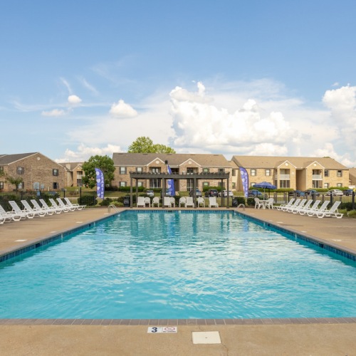 Swimming Pool Large sparkling blue pool